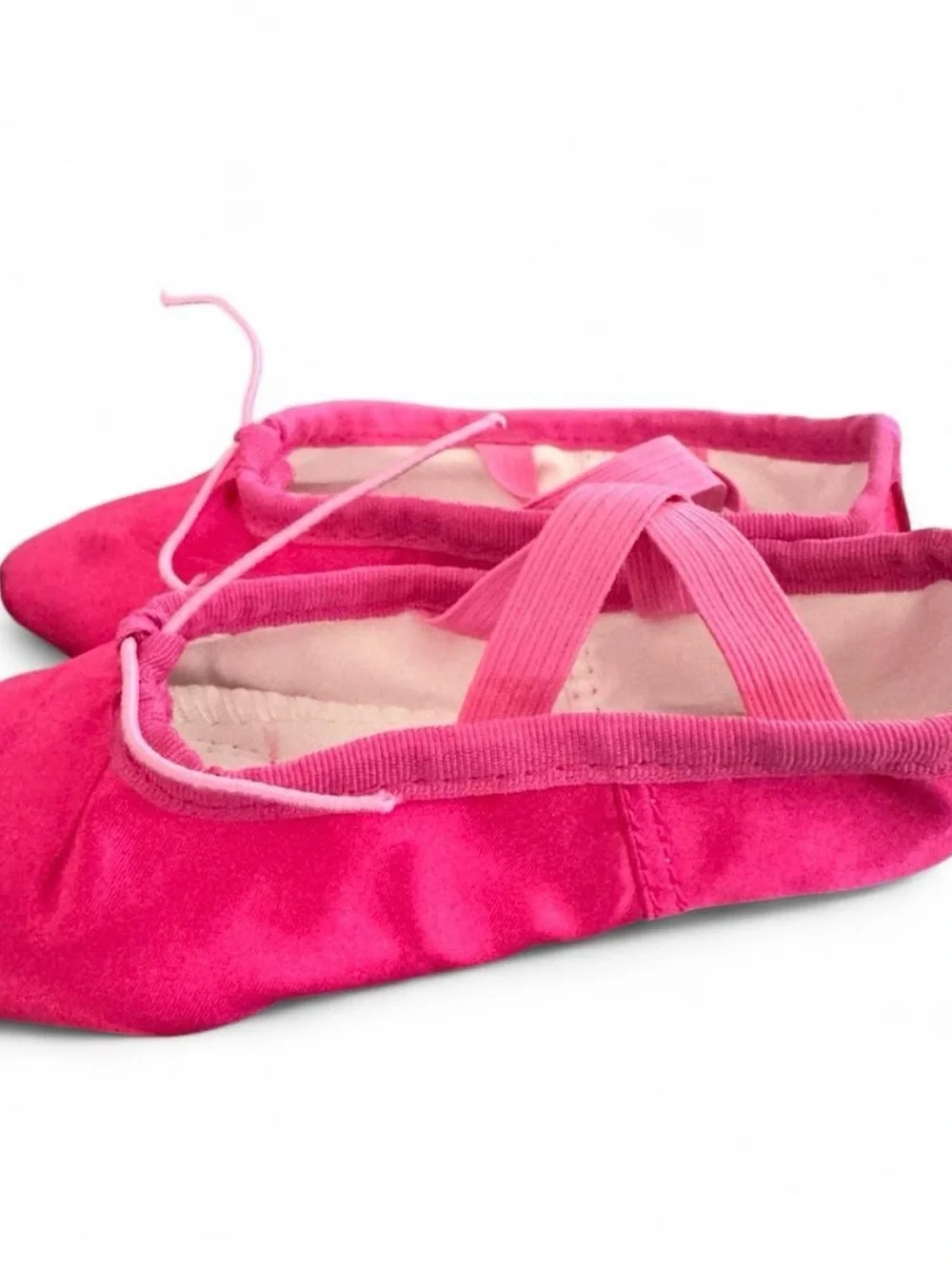 Girls' Pink Ballet Slippers with Elastic Strap